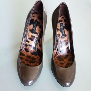Dolce & Gabbana Patent Gray Leather Heels 36.5